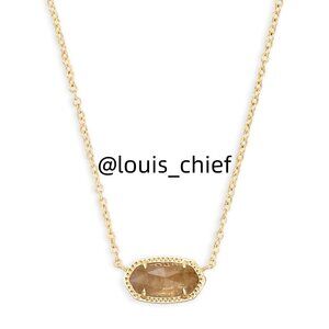 Elisa Gold Pendant Necklace in Citrine